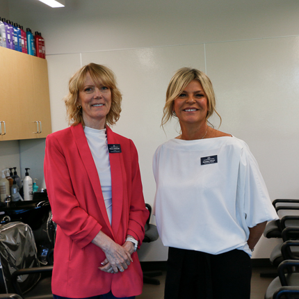 Cosmetology Program Co-Chairs Paula Anselmo (right) and Deanna Pixley (left).