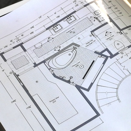 Interior design bathroom plan
